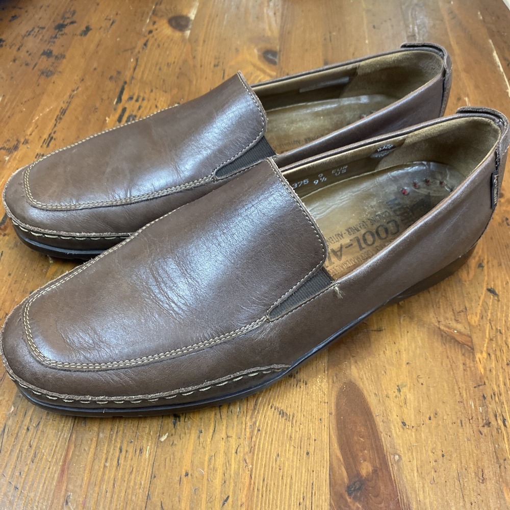 Mephisto Slip on Loafers Driving Shoes Men's 9.5 Cool-Air Brown Leather Moccasin